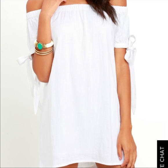 Off the shoulder white mini dress - Picture 4 of 8